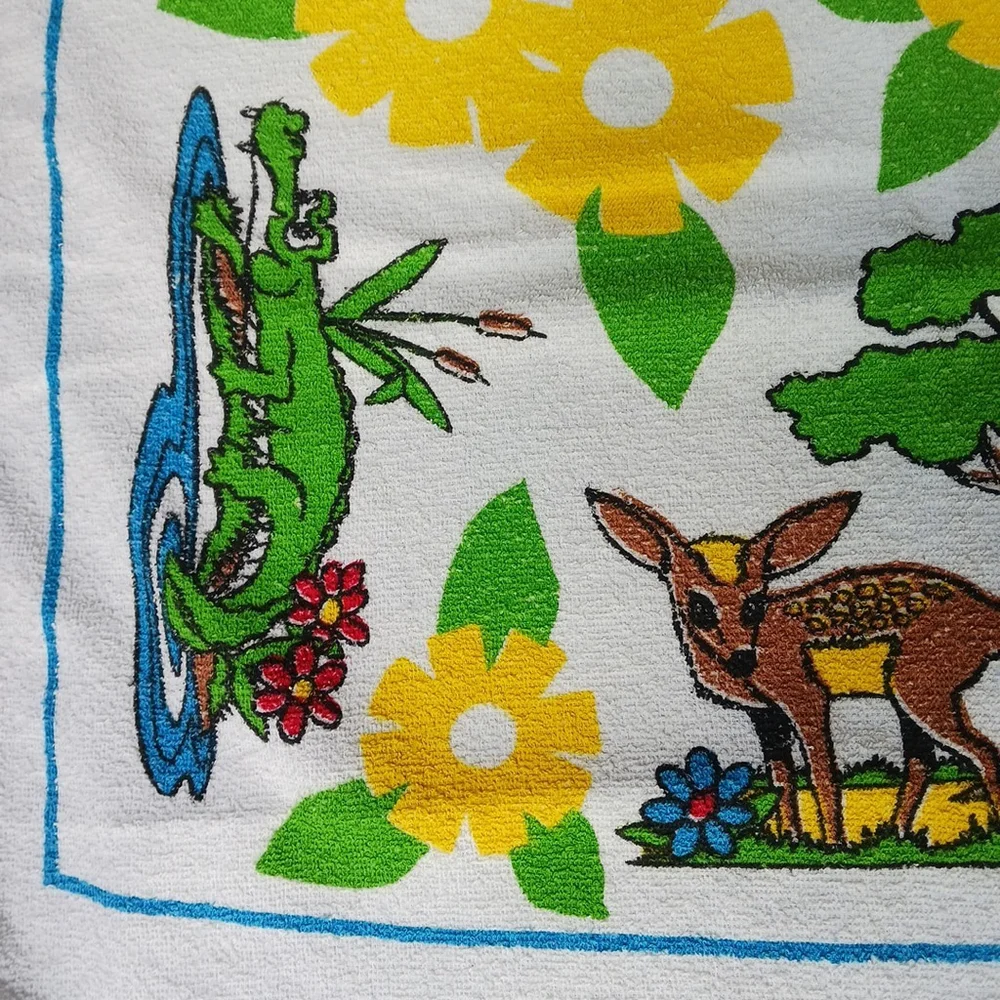 Vintage Silver Springs Florida Cartoon Beach Towel